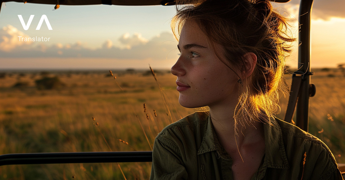 Una imagen de una mujer viajando por África.