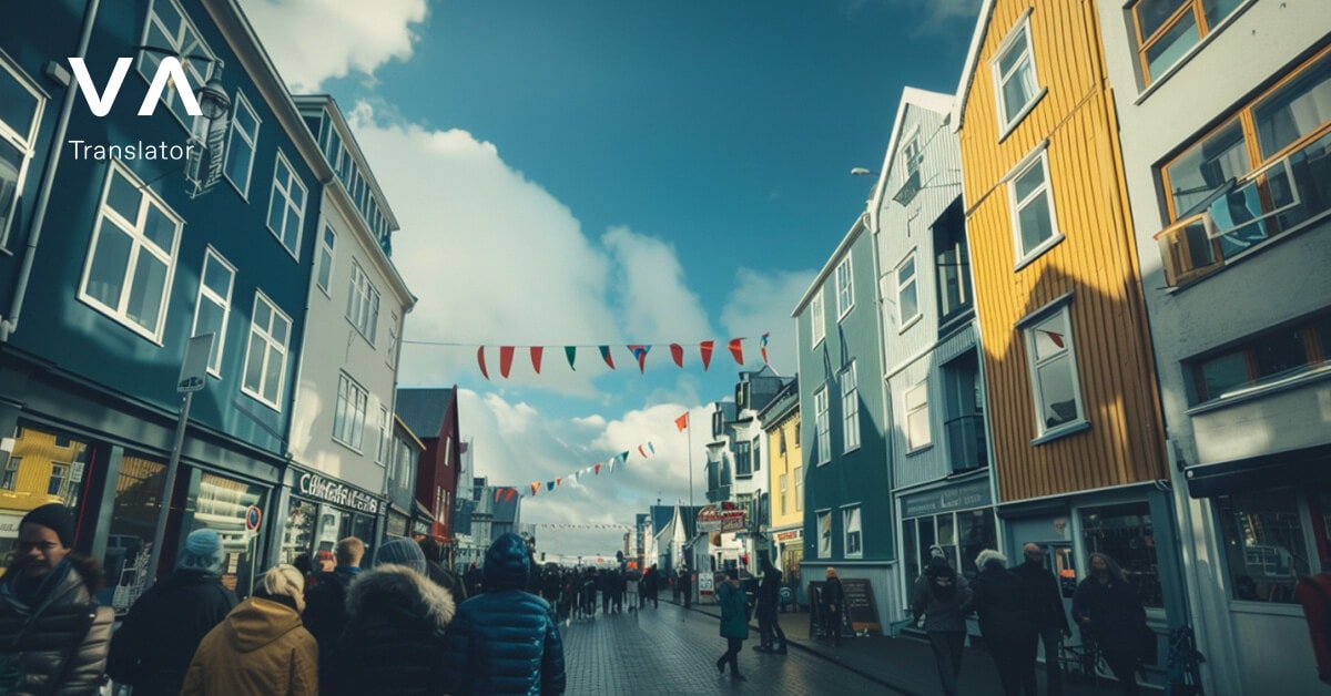 Calle en una ciudad de Islandia